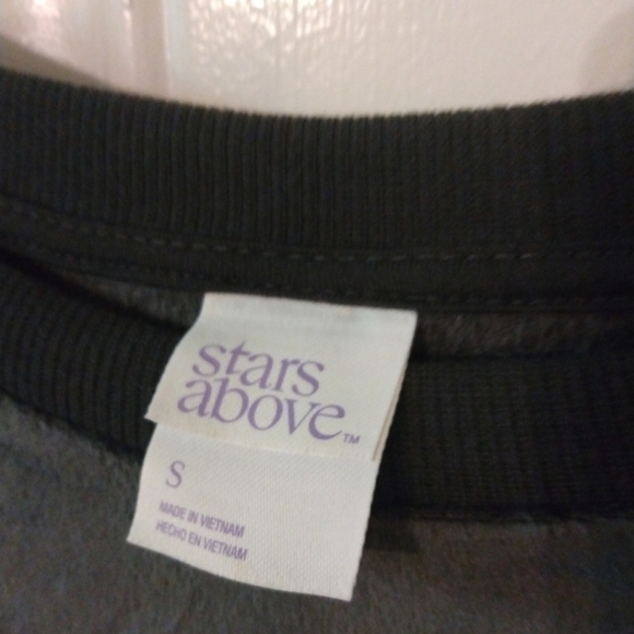 Super Soft Lounge Sweatshirt Stars Above Gray Velour Comfy Versatile  NWT S - Picture 3 of 9